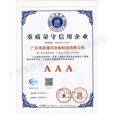 重质量守信用企业